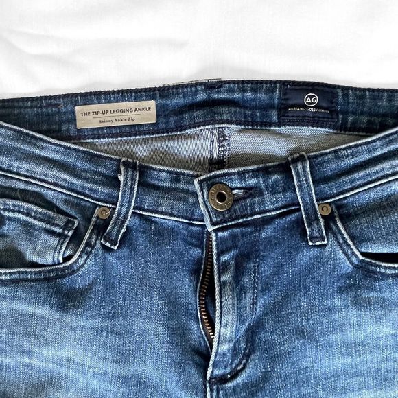 AG Adriano Goldschmied The Zip-Up Legging Skinny Ankle Mid Wash Jeans Sz 26 R - Picture 6 of 8